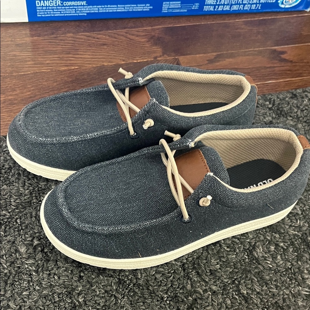 Old Navy kids Denim Loafers with Tan Accents